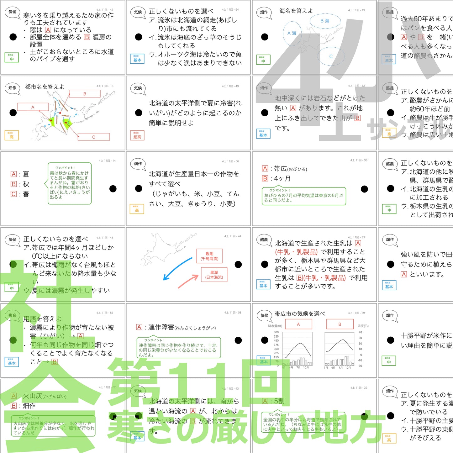 (暗記カード)4年上 全セット 社会・理科 1-19回