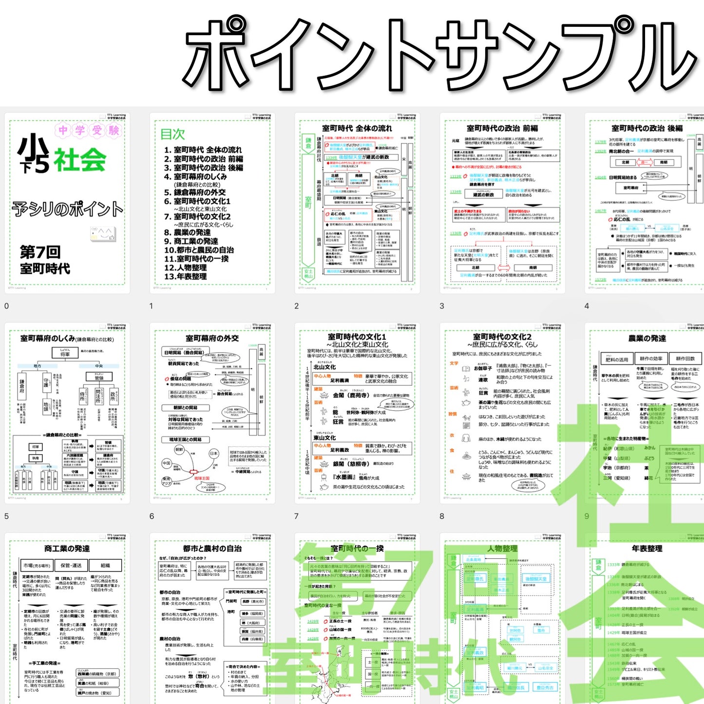 (PDF 予シリのポイント)5年下 社会(歴史) 第7回 室町時代 ダウンロードファイル