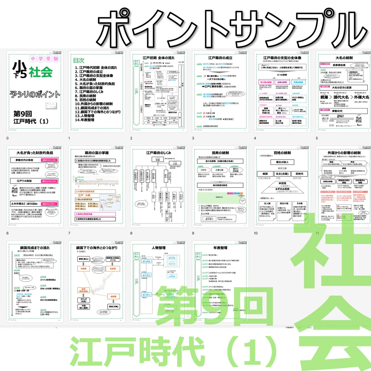(PDF 予シリのポイント)5年下 社会(歴史) 第9回 江戸時代(1) ダウンロードファイル