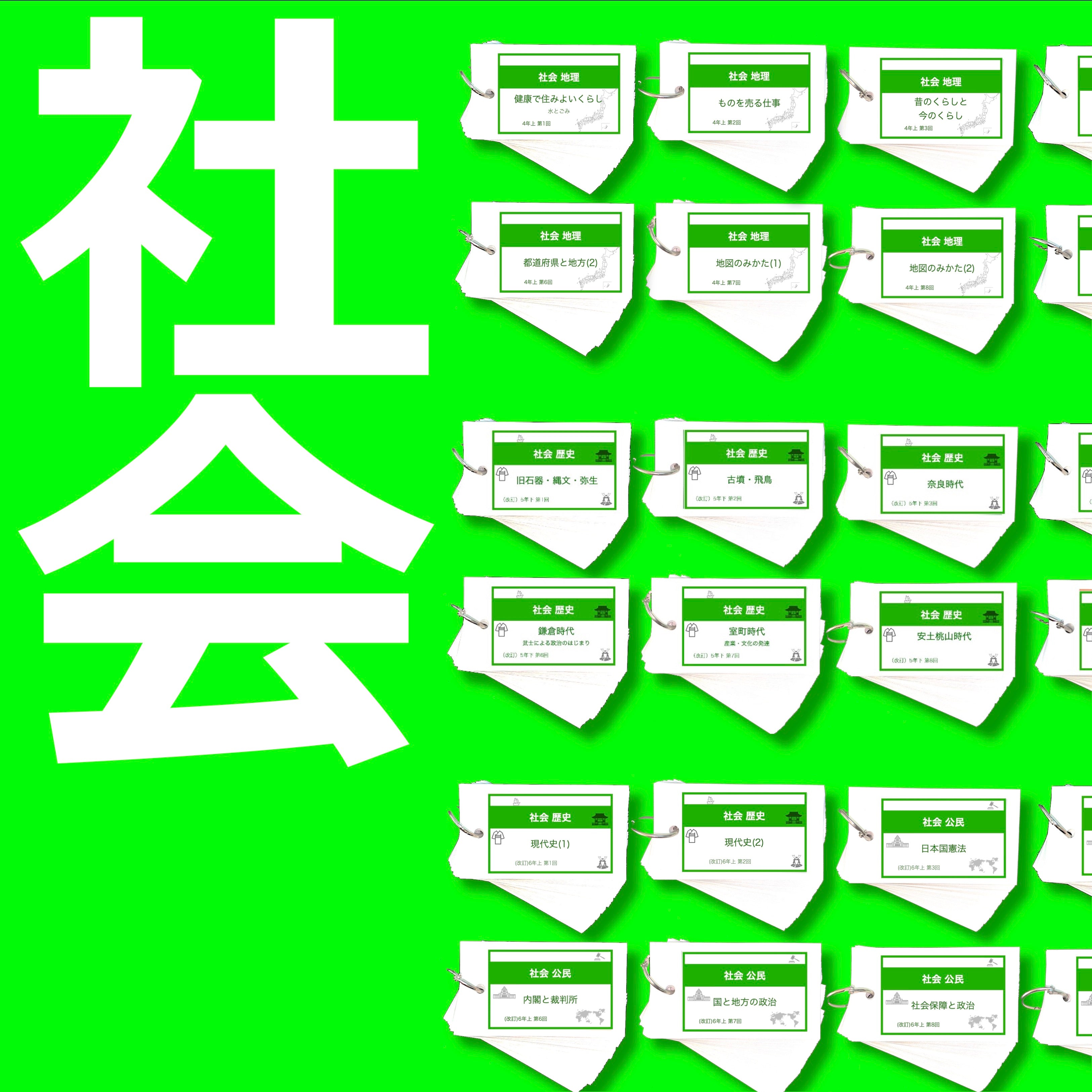 中学受験 暗記カード【4年上 社会・理科 11-14回】組分けテスト対策 予シリ 中学受験 暗記カード）4年上 社会 6-9回セット – TT1-Learning