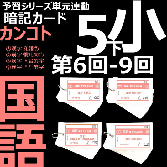 （暗記カード）5年下 国語 6-9回セット