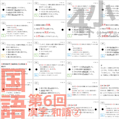 （暗記カード）4年下 国語 6-9回セット