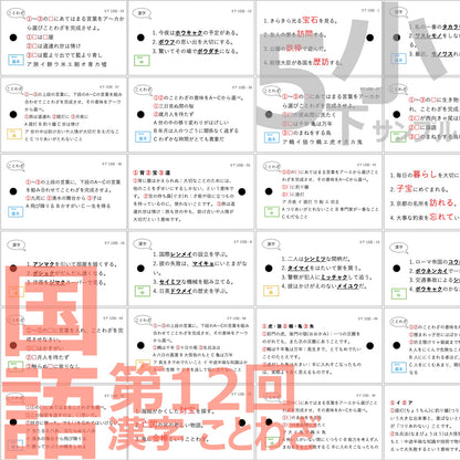 （暗記カード）5年下 国語 11-14回セット
