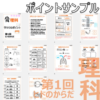 （PDF 予シリのポイント）4年下 理科 第1回(生物) ヒトのからだ ダウンロードファイル