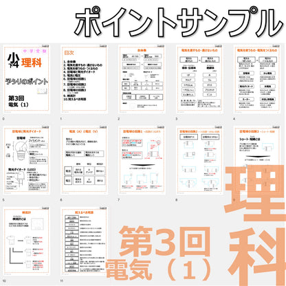 （PDF 予シリのポイント）4年下 理科 第3回(物理) 電気(1) ダウンロードファイル