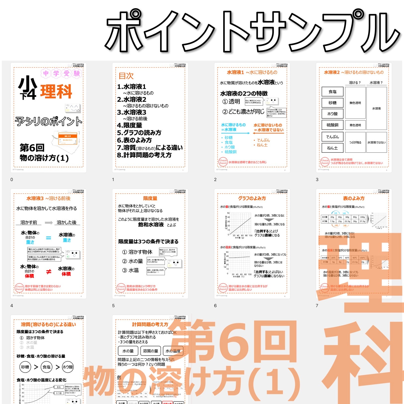 PDF 予シリのポイント）4年下 理科 第6回(化学) 物の溶け方(1