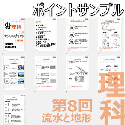 （PDF 予シリのポイント）4年下 理科 第8回(地学) 流水と地形 ダウンロードファイル