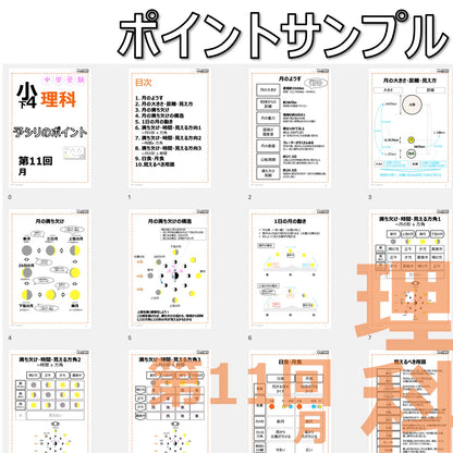 （PDF 予シリのポイント）4年下 理科 第11回(地学) 月 ダウンロードファイル