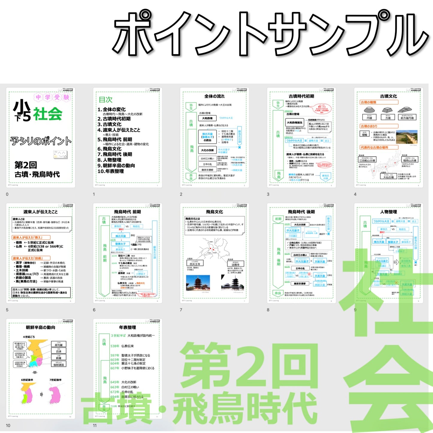 （PDF 予シリのポイント）5年下 社会(歴史) 第2回 古墳・飛鳥 ダウンロードファイル