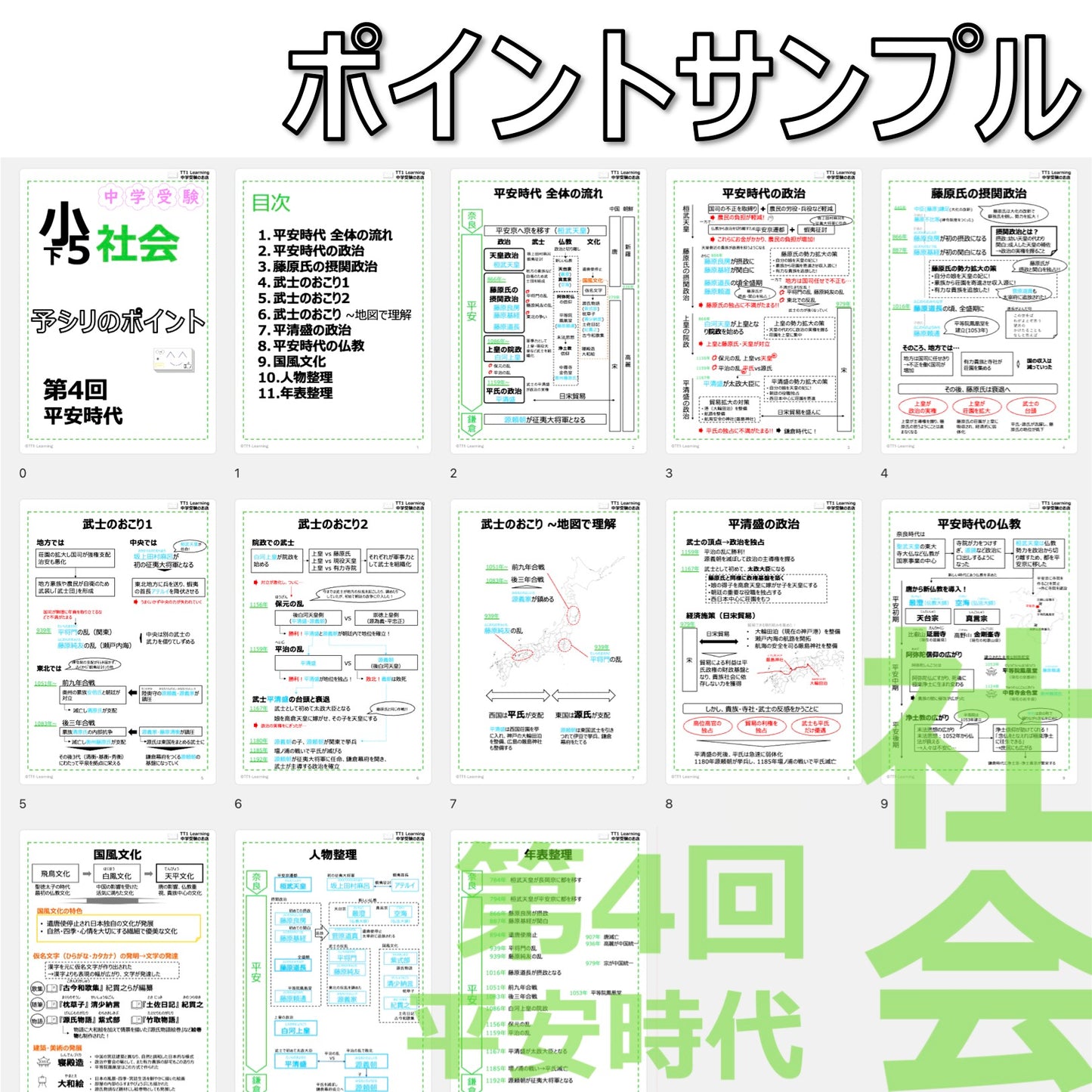 （PDF 予シリのポイント）5年下 社会(歴史) 第4回 平安時代 ダウンロードファイル