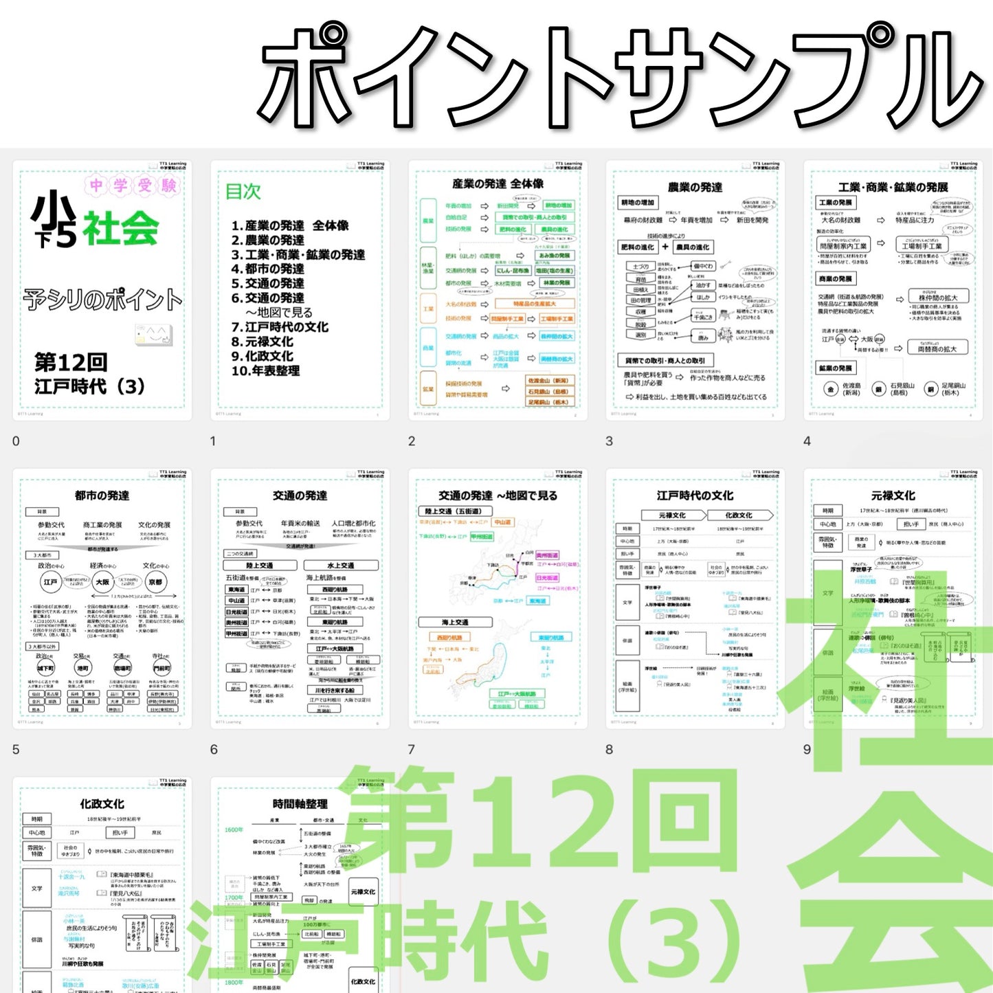 （PDF 予シリのポイント）5年下 社会(歴史) 第12回 江戸時代(3) ダウンロードファイル