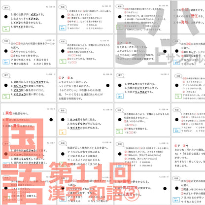 （暗記カード）5年上 国語 全セット 1-19回